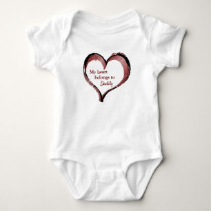 Body Para Bebé Mi corazón pertenece a papá personalizable