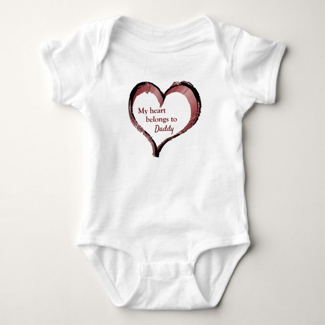 Body Para Bebé Mi corazón pertenece a papá personalizable (Anverso)