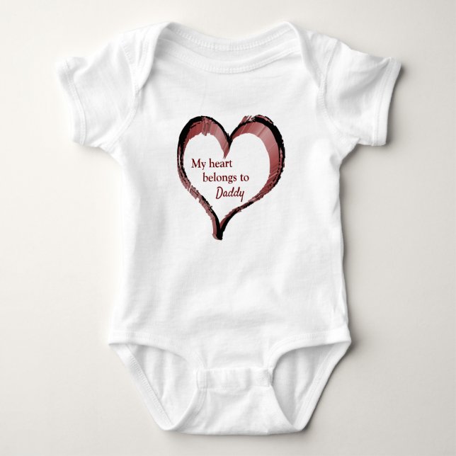 Body Para Bebé Mi corazón pertenece al Personalizable de papá (Anverso)