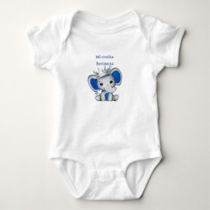Body Para Bebé Mi cosita Hermosa, niño de elefante azul,
