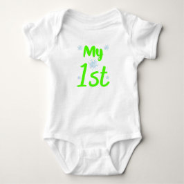 Body Para Bebé Mi cumpleaños brillante verde de 1 año