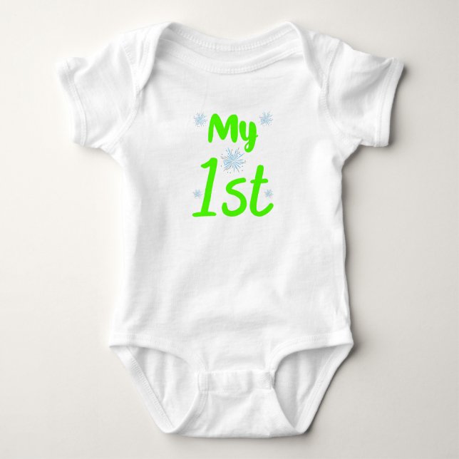 Body Para Bebé Mi cumpleaños brillante verde de 1 año (Anverso)