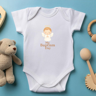 Body Para Bebé Mi Día de Bautizo | Bodysuit de Angelito Adorable 