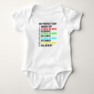 Body Para Bebé Mi día perfecto, mentir en la cama, regalo gracio