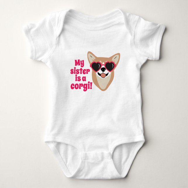 Body Para Bebé Mi Hermana Es Un Corgi (Anverso)