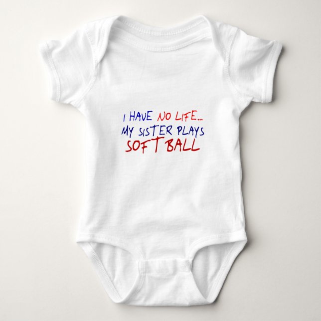 Body Para Bebé Mi hermana juega al softball (Anverso)