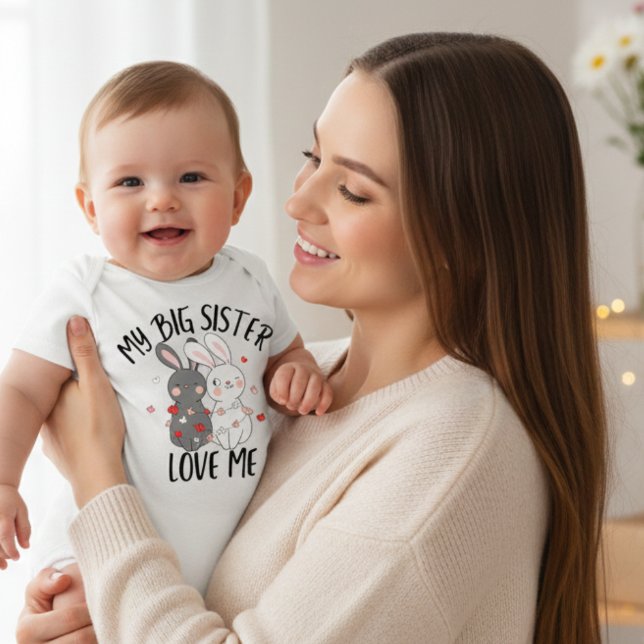 Body Para Bebé Mi hermana mayor me ama (My Big Sister Love Me Baby Bodysuit)