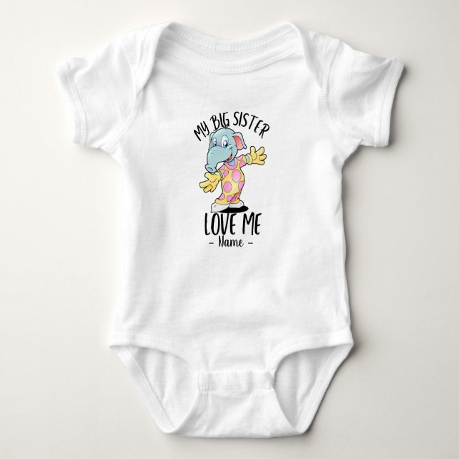 Body Para Bebé Mi Hermana Mayor Me Ama Con Nombre Personalizado (Anverso)