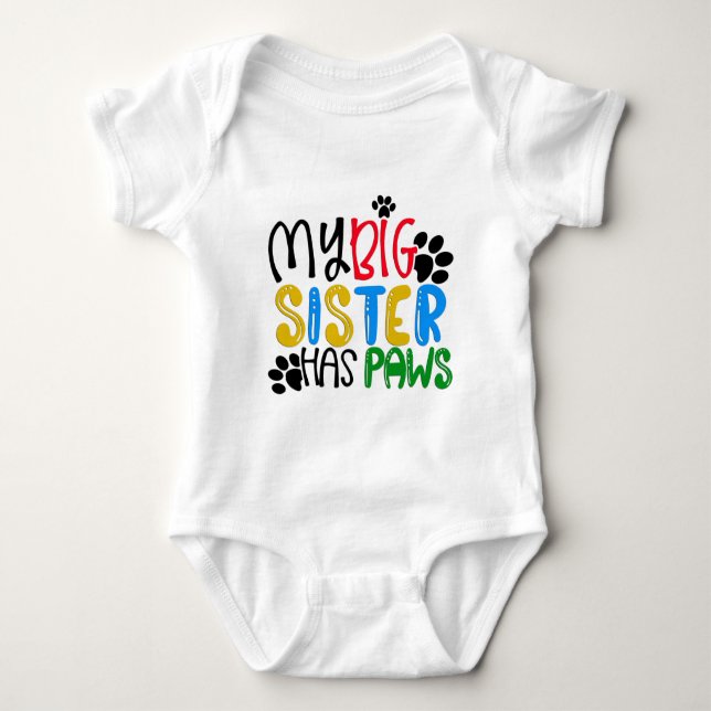 Body Para Bebé Mi hermana mayor tiene patas Baby Bodysuit (Anverso)
