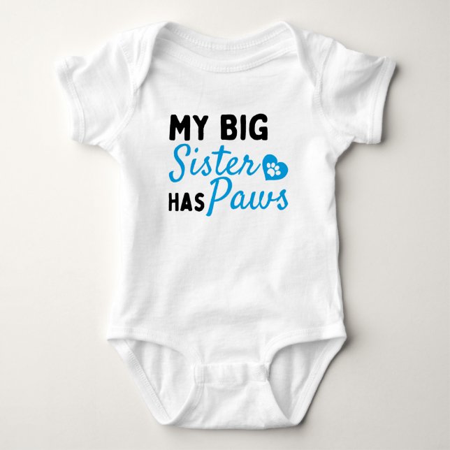 Body Para Bebé Mi hermana mayor tiene patas - Lindo (Anverso)