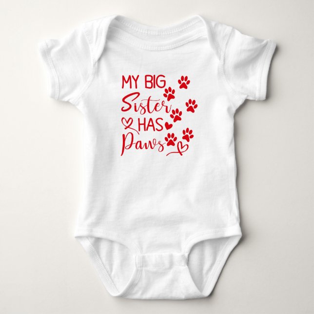 Body Para Bebé Mi hermana mayor tiene patas - Lindo (Anverso)