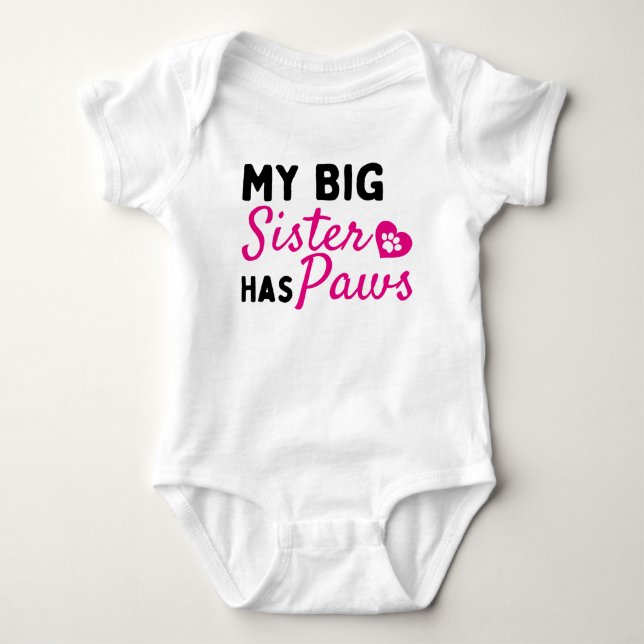 Body Para Bebé Mi hermana mayor tiene patas - Lindo (Anverso)