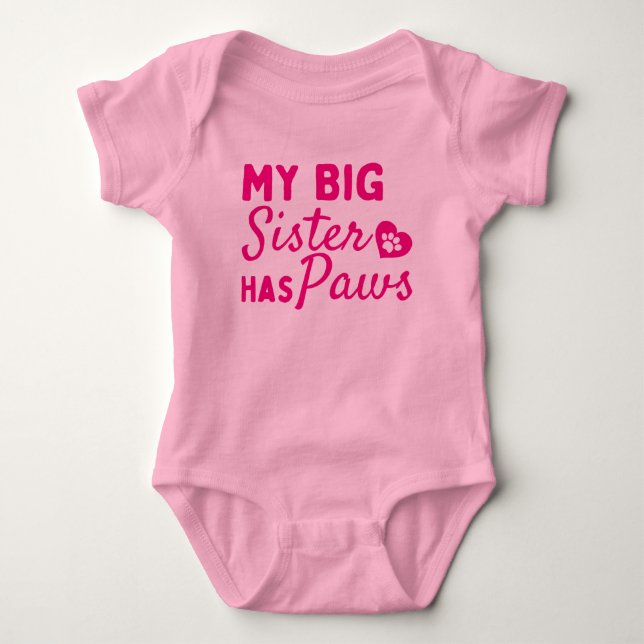 Body Para Bebé Mi hermana mayor tiene patas - Lindo (Anverso)