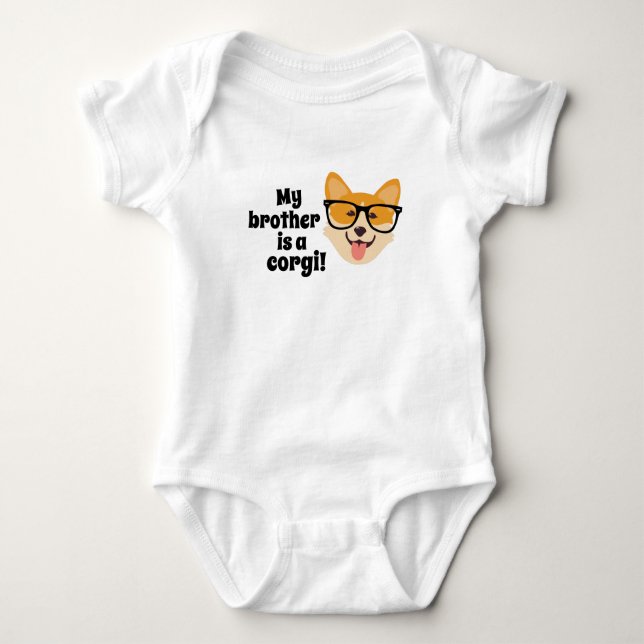 Body Para Bebé Mi Hermano Es Un Corgi (Anverso)