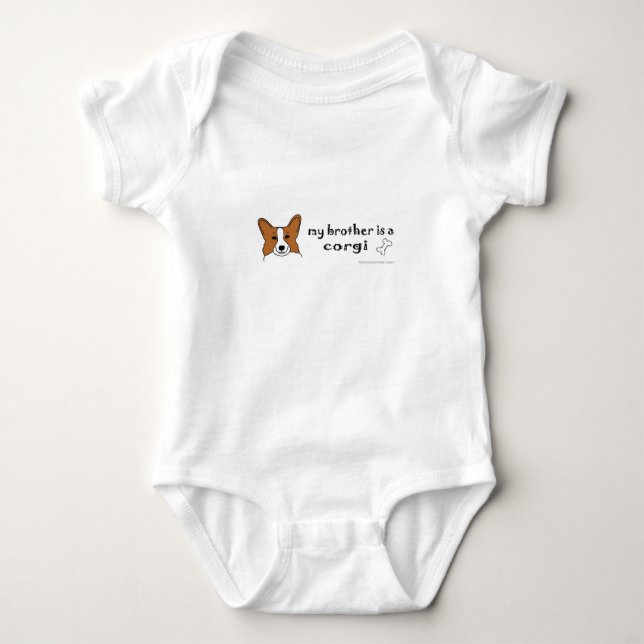 Body Para Bebé mi hermano es un corgi más (Anverso)