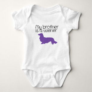 Body Para Bebé Mi hermano es un traje para Dachshund de pelo larg