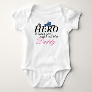 Body Para Bebé Mi héroe de papá - Conductor de camiones