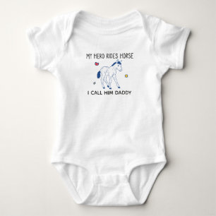 Body Para Bebé Mi héroe monta caballo, le llamo papá ecuestre