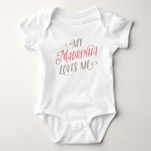 Body Para Bebé Mi Madrinha me ama mono del bebé del