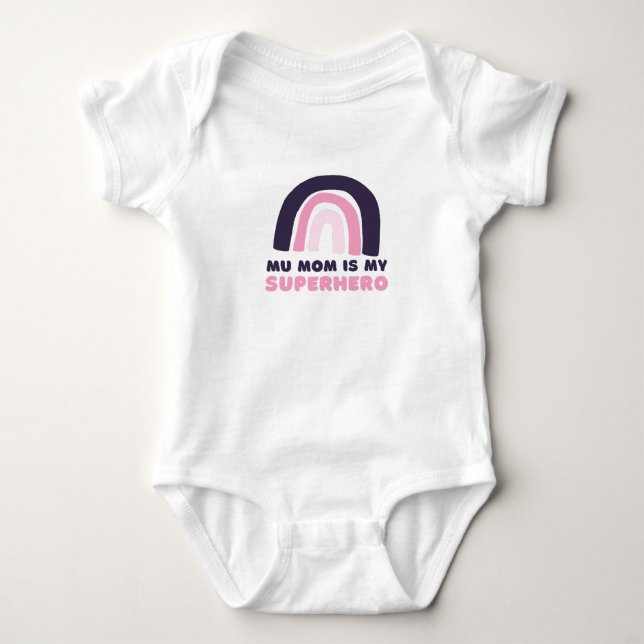 Body Para Bebé Mi mamá es mi superhéroe (Anverso)