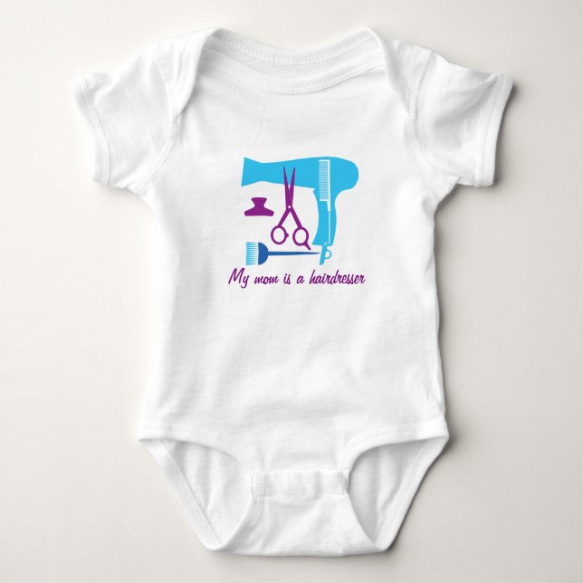 Body Para Bebé Mi mamá es peluquero - herramientas de los (Anverso)