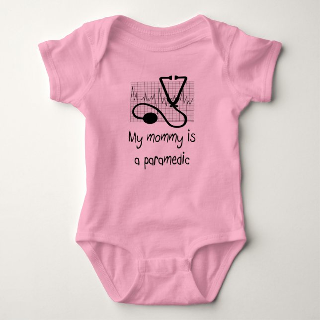 Body Para Bebé Mi mamá es una camiseta del bebé del paramédico (Anverso)
