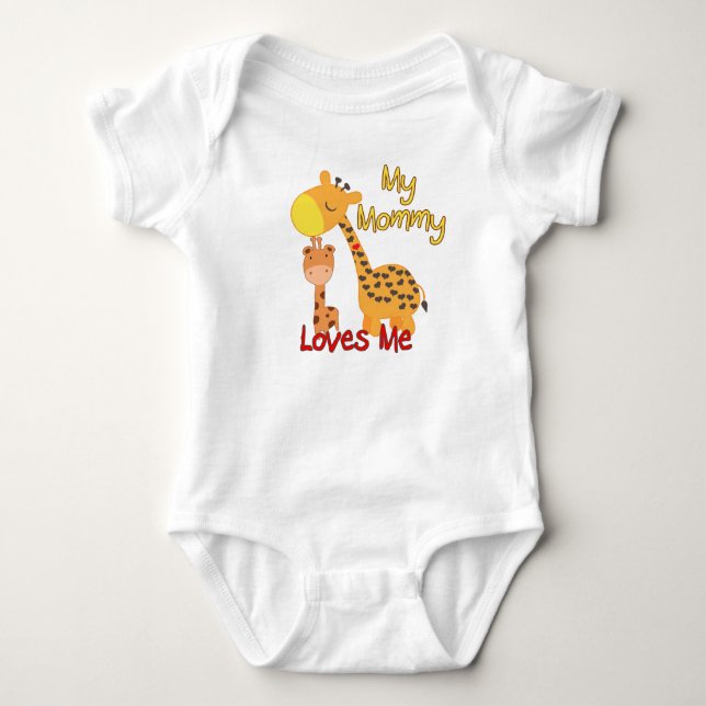 Body Para Bebé Mi mamá me ama a mí jiraffe (Anverso)