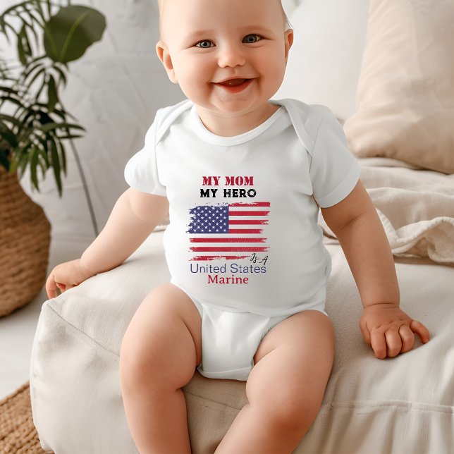 Body Para Bebé Mi mamá Mi héroe es un marine estadounidense (Subido por el creador)