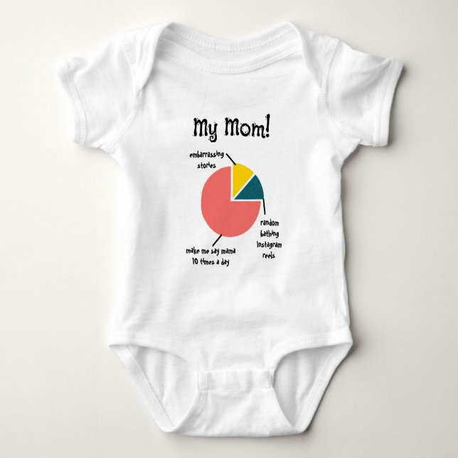 Body Para Bebé Mi mamá, rasgos divertidos, Personalizado simple,  (Anverso)