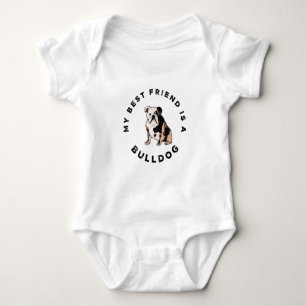 Body Para Bebé Mi mejor amigo es una camiseta Bulldog