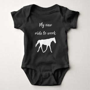 Body Para Bebé Mi nuevo viaje al trabajo en caballo divertido