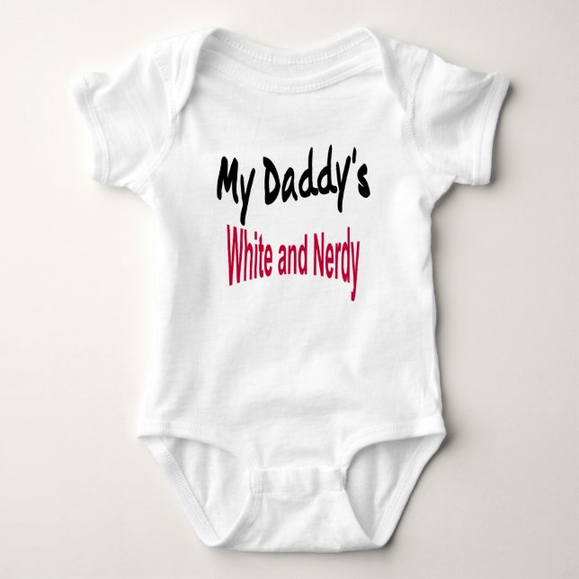 Body Para Bebé Mi papá blanco y Nerdy (Anverso)