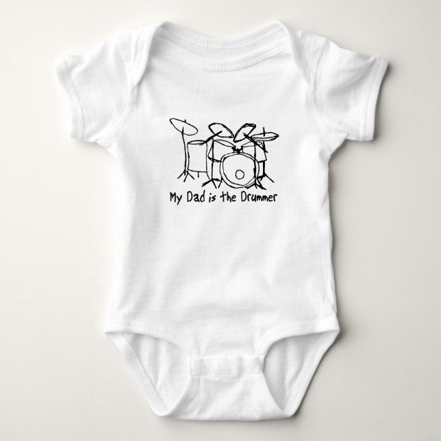 Body Para Bebé Mi papá es el batería (Anverso)