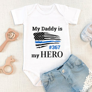 Body Para Bebé Mi papá es mi héroe, policía delgada de la línea a