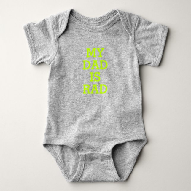 Body Para Bebé Mi papá es Rad neon green nombre de costumbre dive (Anverso)