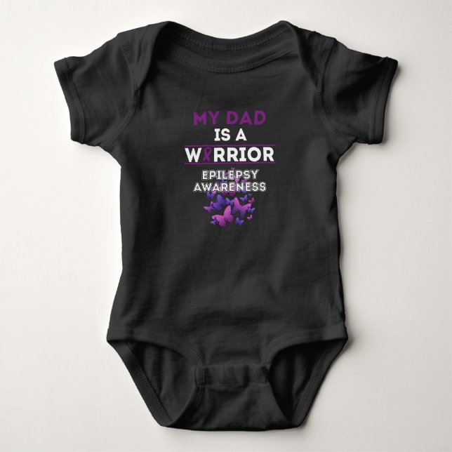 Body Para Bebé Mi papá es un guerrero epilepsia (Anverso)