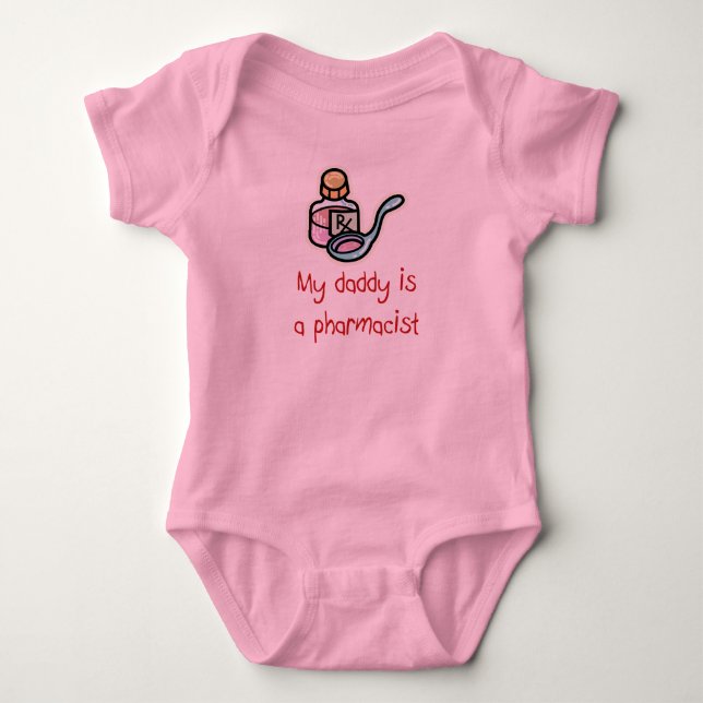 Body Para Bebé Mi papá es una camiseta del bebé del farmacéutico (Anverso)