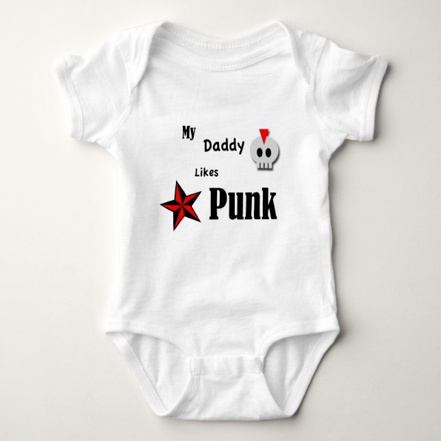 Body Para Bebé Mi papá tiene gusto de punk (Anverso)