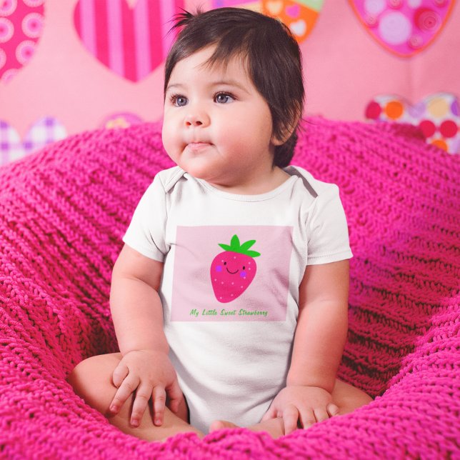 Body Para Bebé Mi pequeña Chica dulce de fresa rosada bebé Nurser (Subido por el creador)