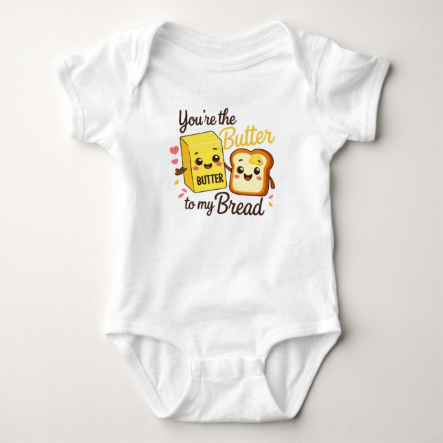Body Para Bebé Mi pequeño bebé de mantequilla y pan crece (Anverso)