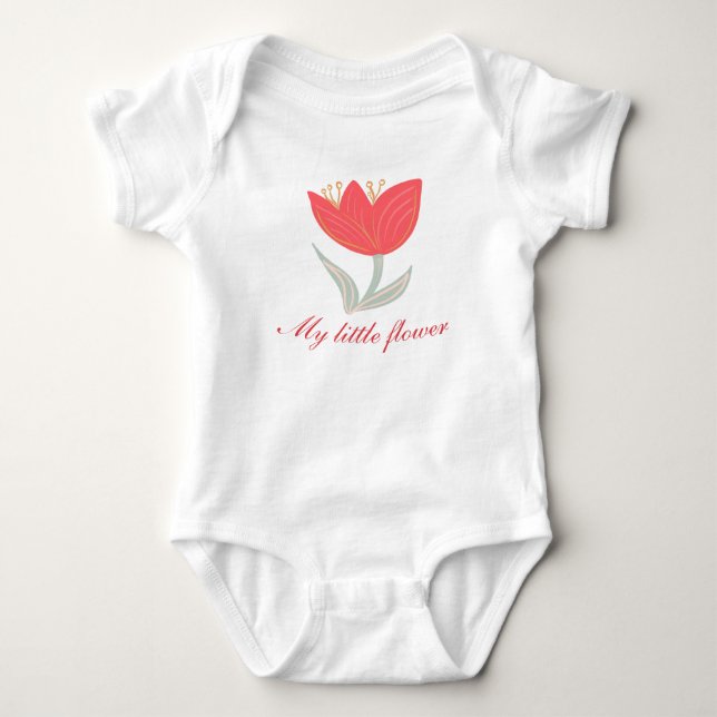 Body Para Bebé Mi pequeño tulipán floral (Anverso)