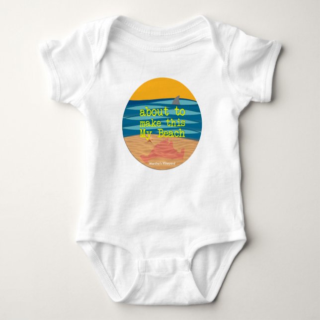 Body Para Bebé Mi playa - Romper de bebé vitícola de Martha (Anverso)