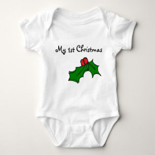 Body Para Bebé Mi primer/1r navidad - acebo del navidad