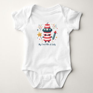 Body Para Bebé Mi primer 4 de julio con petardos petardos