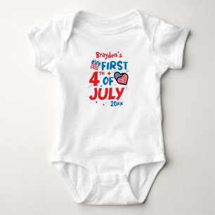 Body Para Bebé Mi primer 4 de julio de 2021 nombre y año persona
