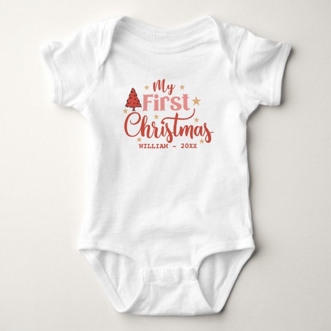 Body Para Bebé Mi primer bebé de Navidad 1er cumpleaños de Navida (Anverso)