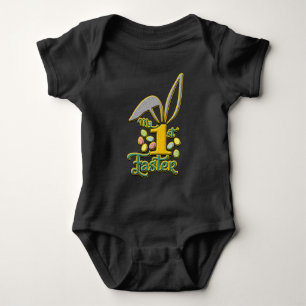 Body Para Bebé Mi primer bebé de Pascua Unisex Black Bodysuit - P