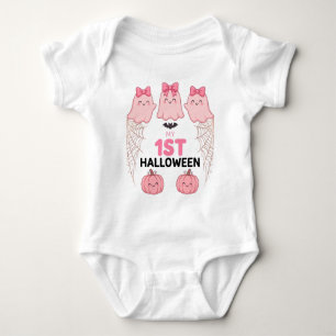 Body Para Bebé Mi primer body de Halloween Bebé Pink Ghosts
