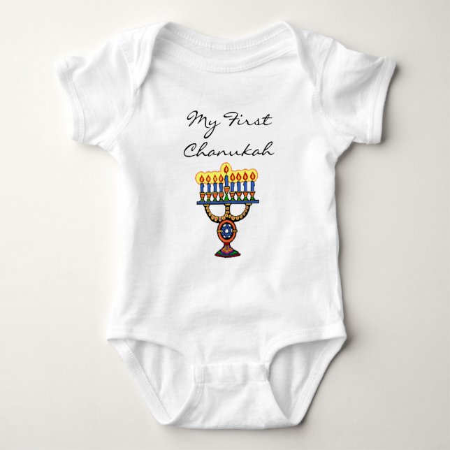 Body Para Bebé Mi primer Chanukah (Anverso)