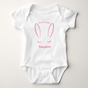Body Para Bebé Mi primer Chica de conejito rosado en Pascua